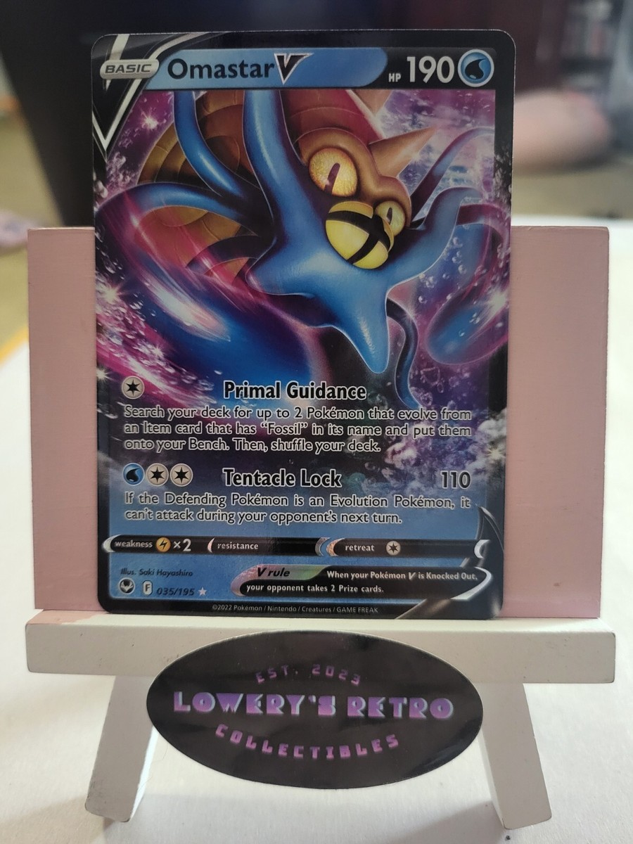 omastar v pokemon card price Omastar V 035/195 Silver Tempest Rare NM/M Pokemon Card