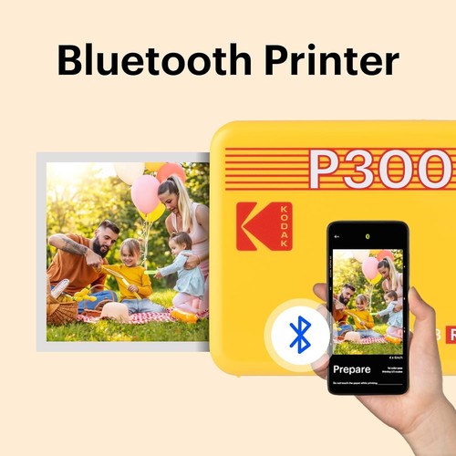 KODAK Mini 3 Retro Photo Printer Yellow + 68 Sheets 4PASS Bluetooth Portable - Picture 2 of 6