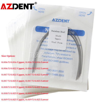 10X AZDENT Dental Orthodontic Rectangular Arch Wires Stainless Steel Oval Form