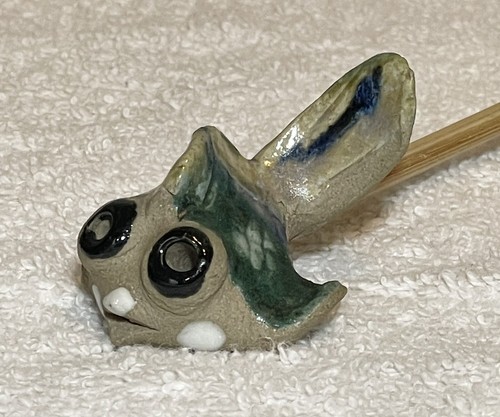 (4) UNIQUE Bamboo Swizzle Sticks w/ Art Pottery Fish End Fishing Boating Camping - Picture 4 of 11