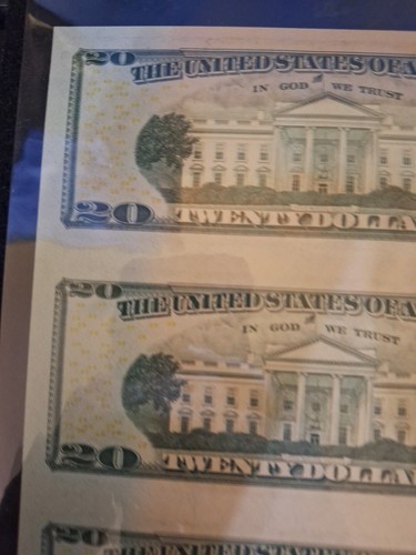 2004 A $20 * STAR UNCUT SHEET OF 4 FEDERAL RESERVE NOTES BANKNOTES 465 - Picture 12 of 15