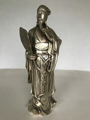 Chinese Metal ''Zhu Ge Liang'' Statue