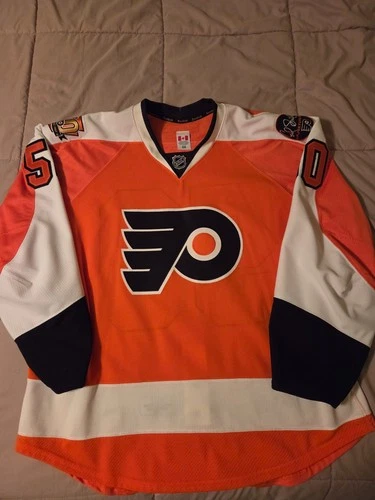 Authentic Reebok Edge 2.0 Philadelphia Flyers NHL Sam Morin Game Worn Jersey 58