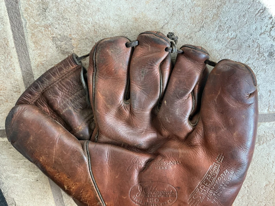 Guante de béisbol Jackie Robinson modelo 150 Sears JC Higgins de la década de 1950 - ¡Muy escaso! Foto 4 de 4