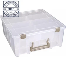 ArtBin 6990SO Super Satchel Double Deep Compartment Box, 8 Removable Gold Accent