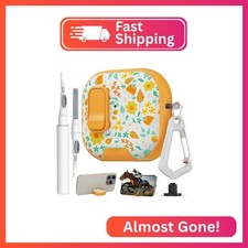 for AirPods 4 Case with Safty Lock  Phone Stand,Cute Floral Pattern Style