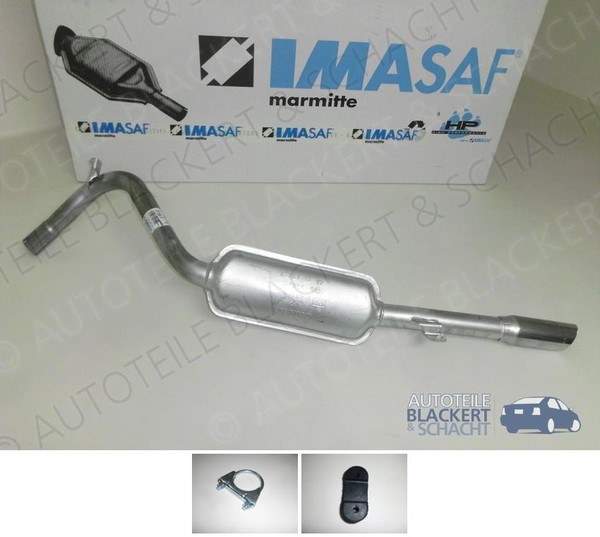 Imasaf ESD Auspuff Endtopf + Anbauteile für Fiat Dino Coupe 2.0 Links 1967-1969-image