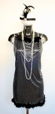 Ladies Black Silver Sequin Flapper Costume 1920's Gatsby Fancy Dress Uk 16-18
