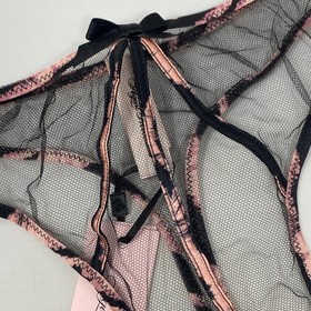 Agent Provocateur Ellise Black Pink Thong AP5 Extra Large NWT