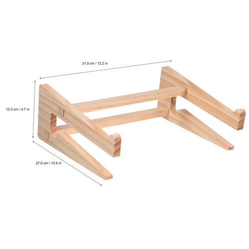 Wooden Bracket Laptop Stand Mount Raiser Office Storage Holder Riser - 第 10/11 張圖片