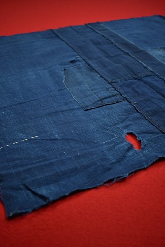 Japanese Fabric Cotton Vintage Kimono Antique Indigo Blue RANRU 23.2"/KHM24/90 - Picture 6 of 10
