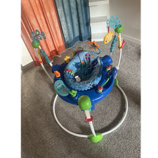 Infant Activity Center Jumper Seat Station w/ Toys, Blue/Green