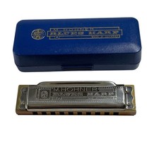 M Hohner Blues Harp Made In Germany Harmonica Vtg Music Collectible 10 Hole Box
