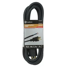 Southwire 9858SW0008 14/3 9' SJEOW Power Supply Cord Black NEMA 5-15 Plug