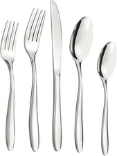 Ramddy 18/10 Stainless Steel Flatware Set for 12, Silverware Silver 