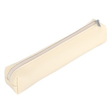 7.7"x1.8" PU Leather Pencil Case, Small Pen Pouch with Zipper Beige