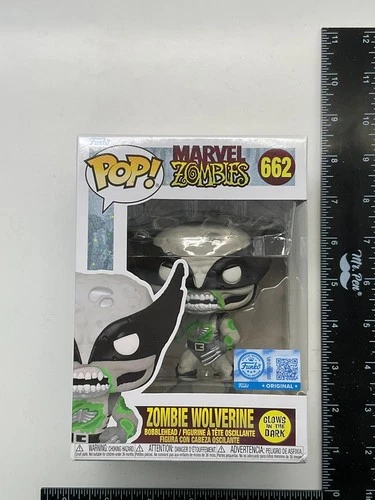 Funko Pop! Zombie Wolverine #662 Black & White Glow Exclusive + Protector -CN F2
