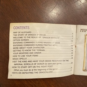Dragon Warrior 1 Nintendo NES Instruction Booklet Manual
