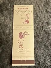 Vintage Matchbook: Ritz Old Poodle Dog Restaurant, San Francisco, CA MB107