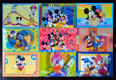  3D Wackelbilder/Postkarten/Hologramm/Walt Disney/Mickey Mouse/Donald Duck-NEU 