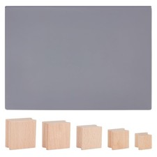 40 PCS Wooden Stamp Blocks 5 Sizes Blank Rubber Mounts Sheet Laser Engraving