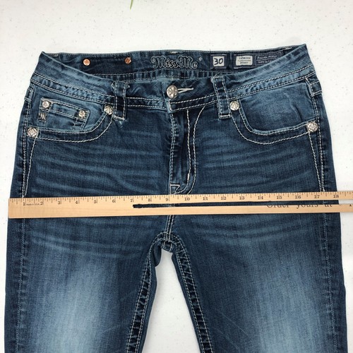 Miss Me Jeans Damen 30 Standard Skinny Distressed bestickte Taschen MK498 - Bild 9 von 14
