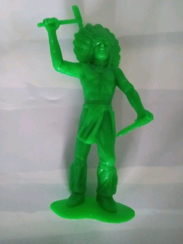 Vintage Tim Mee Toys Kunststoff USA Figur 1330 grün Indianer 6 Zoll 1A17