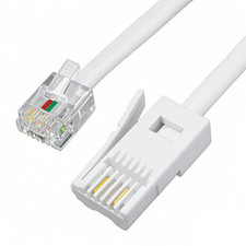 Telephone Cable Phone Cable for Landline ADSL Modem Cable 2M,BT to RJ11,UK Telep