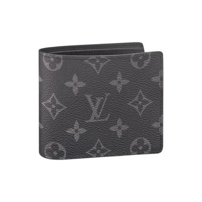 LOUIS VUITTON Multiple Classic Old Flower Full Print Wallet Men's 4.5x0.5x3.5 in