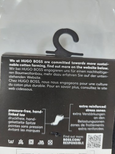4 Hugo Boss White/Black Striped Cotton Blend Ankle Socks Size UK 5.5-8 EU 39-42 - Picture 4 of 5