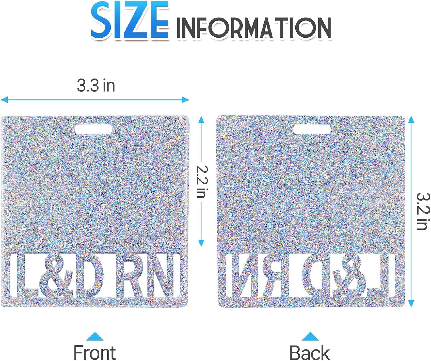 как выглядит L D RN Badge Buddy Card Holder - Labor and Delivery Registered Nurse Glitter Sli фото