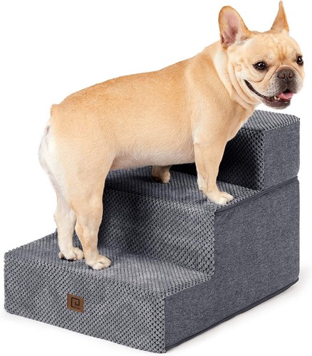 Pasos de espuma de alta densidad para perros pequeños y gatos medianos - gris, rampa estable - Imagen 3 de 10