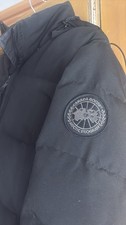 Canada Goose Black Acrylic Puffer Jacket Full Zip Logo Patch Stand Collar Size S