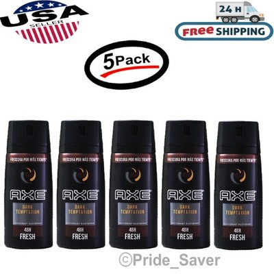 AXE Deo Dark Temptation Deodorant Spray 150ml Men Body Spray Long Lasting (5 Pk)