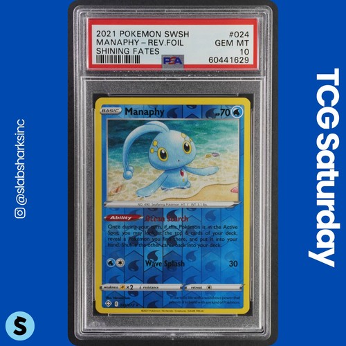 2021 POKEMON SWORD & SHIELD SHINING FATES #024/072 MANAPHY REVERSE HOLO PSA 10