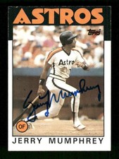 1986 Topps   282 Jerry Mumphrey signed auto autograph  crisp blue sig JBN BXCP61