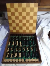 PRESTIGIOSO COFANETTO CON SCACCHIERA , SCACCHI  E ' DAMA ' : DAL NEGRO  ' !!!