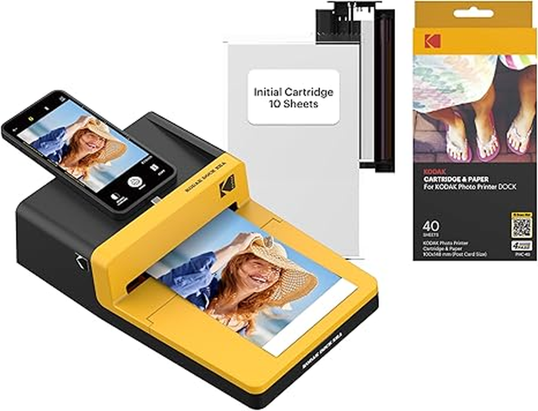 新品同様 KODAK Dock ERA 4PASS 本体＋用紙40枚付 KODAK Dock ERA Plus 4PASS Instant Photo Printer 4x6 inches 50