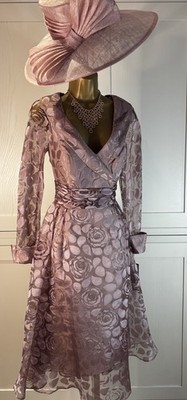 Veromia UK 10/12 rosa Kleid Hochzeit Mutter Braut Bräutigam Gast Rennen Kreuzfahrt Event