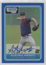 2006 Bowman Draft Chrome Picks Blue Refractor /150 Steven Wright #DP77 Auto 0m8
