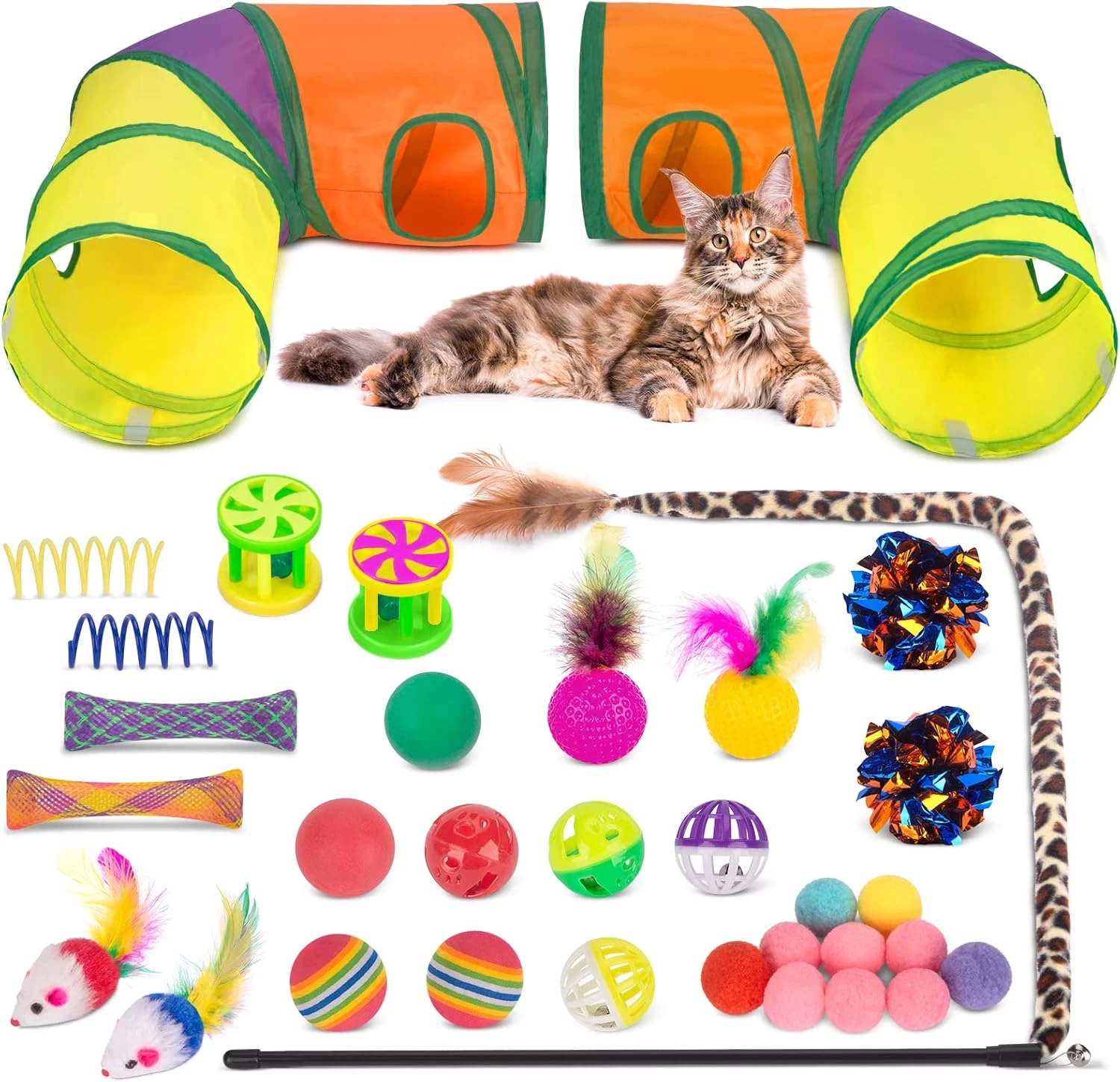 33pc Cat Toys,Cat Tunnels Toy for Indoor Cats Kitten Kitty,Interactive Large Cat
Opens in a new wind
