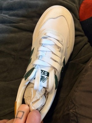Size 7 - New Balance Numeric 574 Vulc White Nightwatch Green