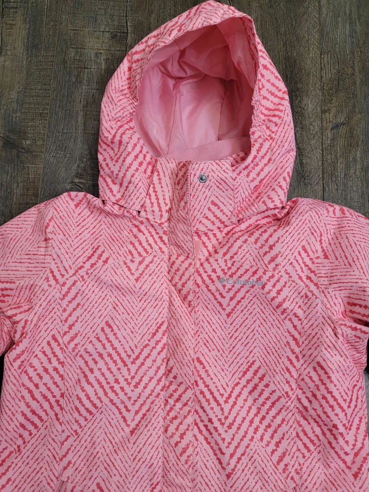 Chaqueta Columbia Bugaboo II Para Mujer Talla Pequeña Rosa Estampado Omni Tech Y2K Esquí Foto 3 de 4