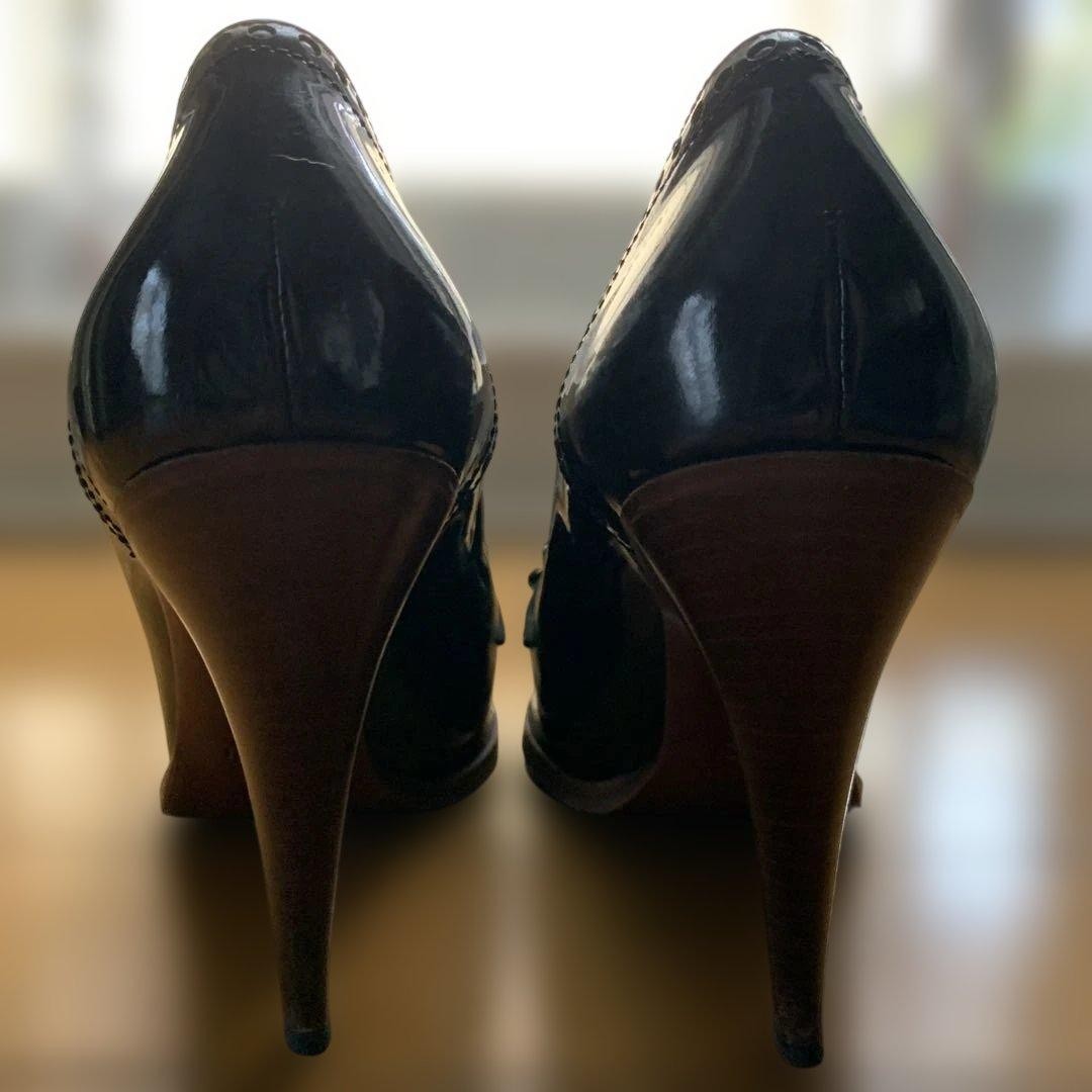 Auth Gucci Horsebit Almond Toe Pumps Leather Black Logo Heel EU36 US6 UK3 thumbnail 24