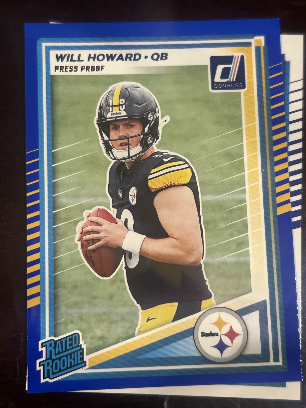 2025 Panini Donruss - Rated Rookie Will Howard #309 Press Proof Blue (RC)