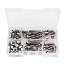 binifiMux 50pcs M6 Pan Head Torx Security Screws Hex Nuts Assortment Kit w T3...
