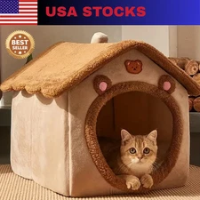 Dog House Kennel Pet Dog Cat Bed for Small Dogs Winter Warm Plush Cat Bed Nest