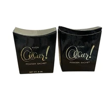 Avon OCCUR! Powder Sachet .9oz x 2 Vtg Lot Full  Bottles Scented Bath Talc