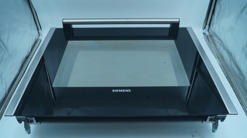 Siemens Backofentür Glas Tür Ofentür runder Griff Schwarz Typ HT5HE23 Edelstahl