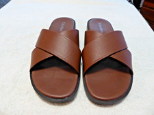 CALVIN KLEIN MEN'S ENRICO BROWN SLIP-ON SANDALS SIZE 12